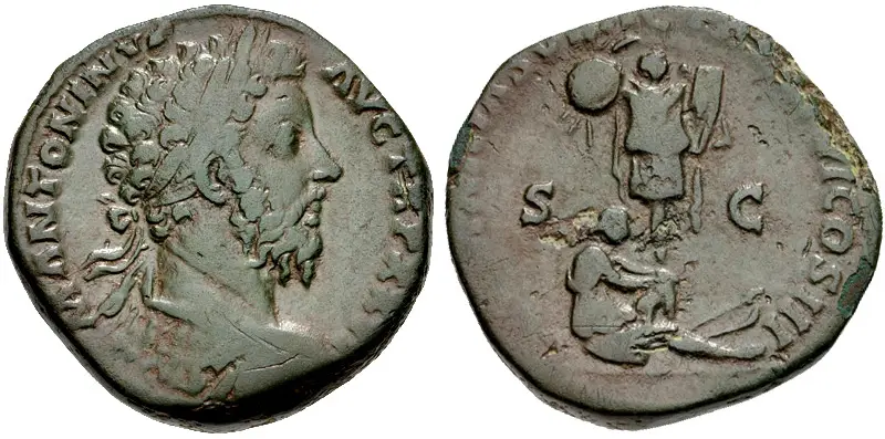 Moneda de Marco Aurelio.