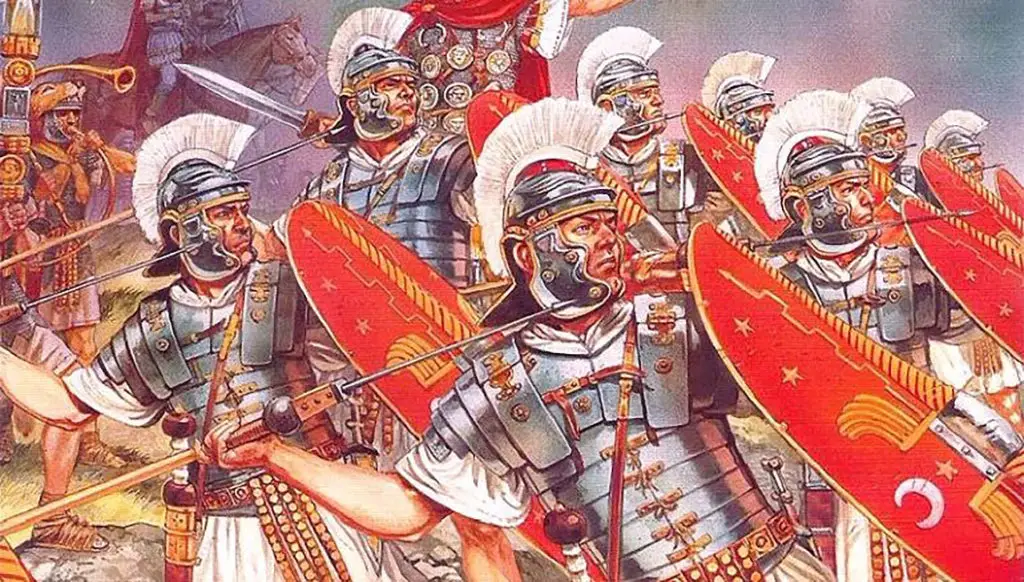 Soldados pretorianos en combate.