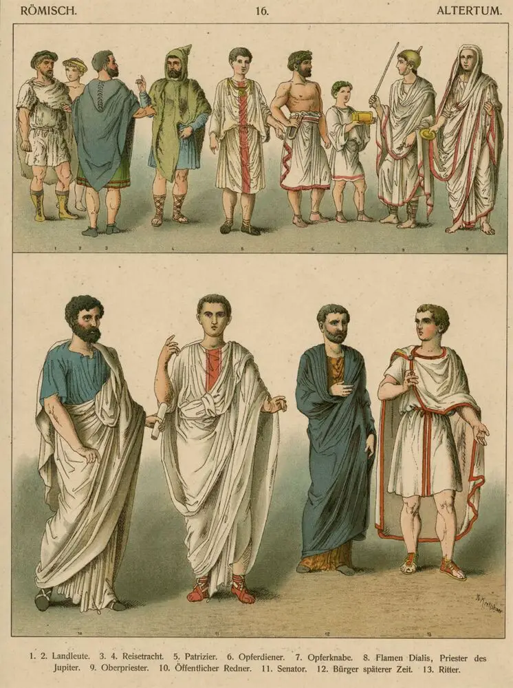 La vestimenta romana, sus prendas de vestir, modas y costumbres