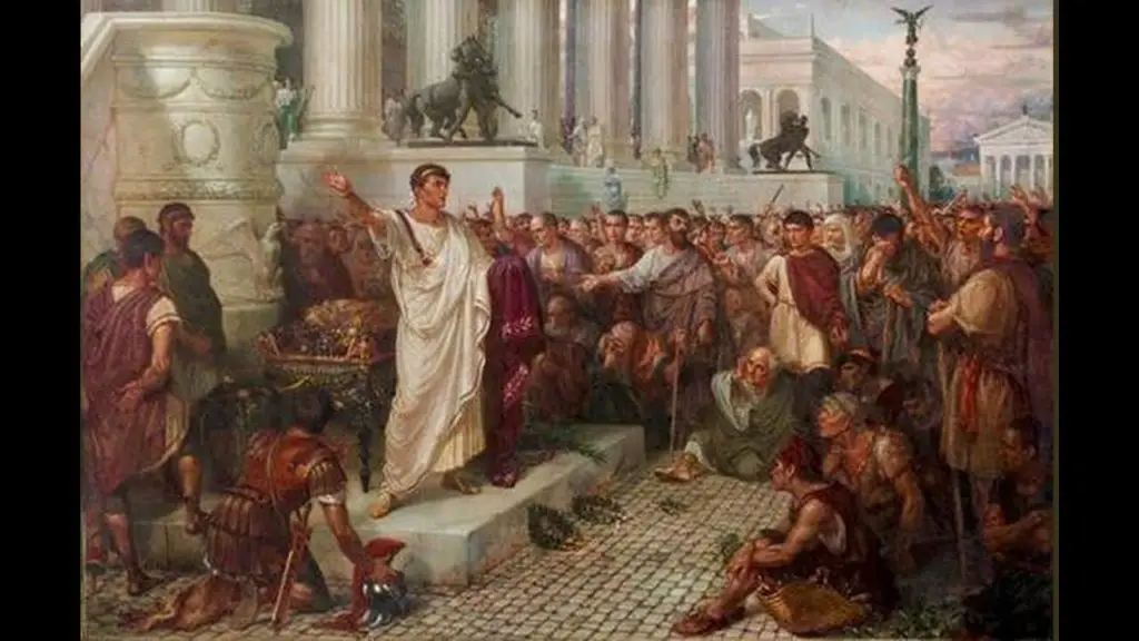 Pretor romano dando oratoria.