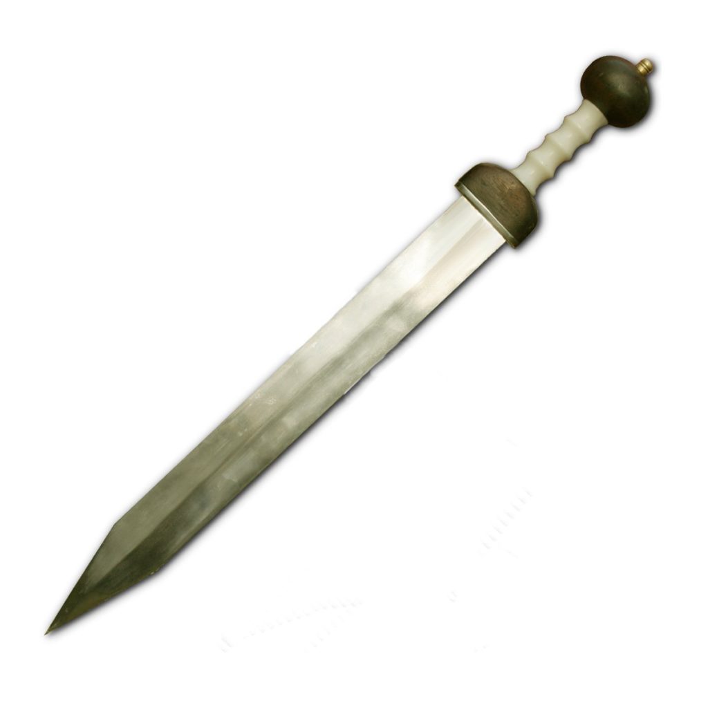 Fotografía de la replica de una gladius.