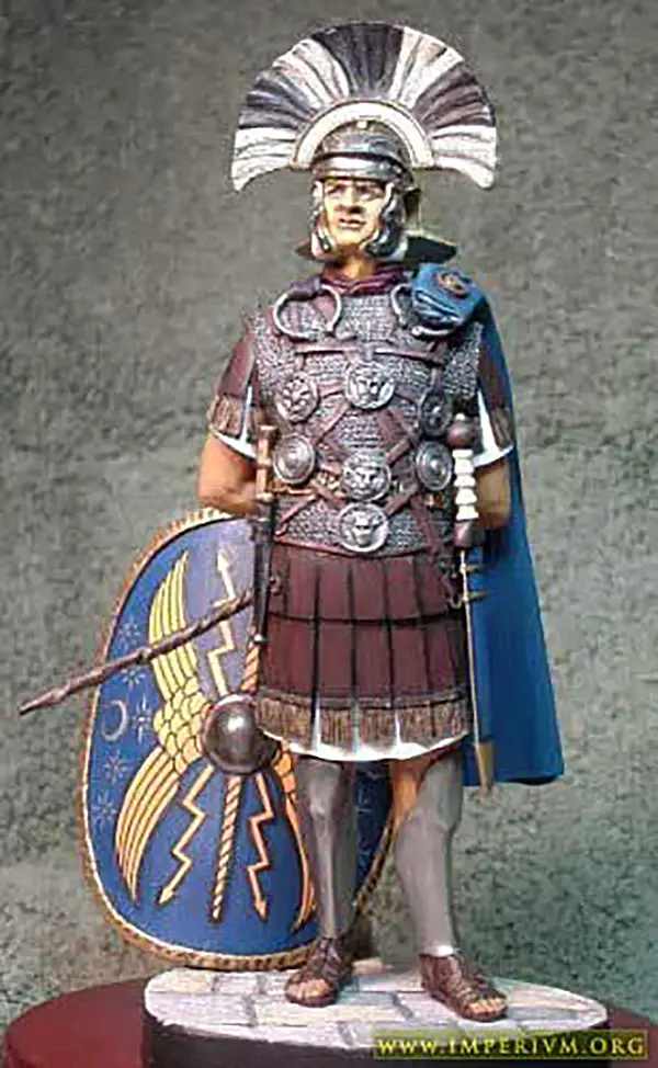 Fotografía de un modelo a escala de un centurión pretoriano.