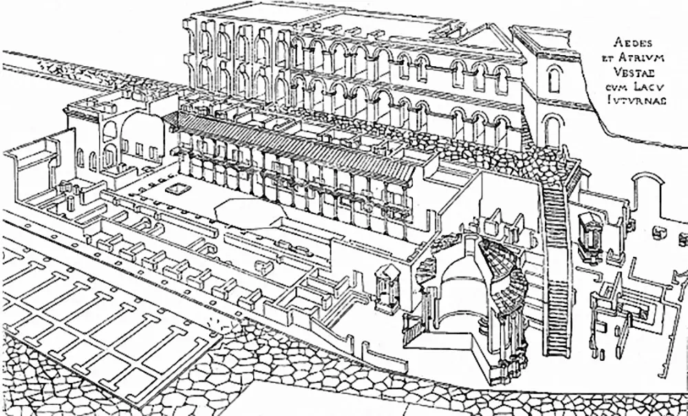 Plano de la casa de las vestales.