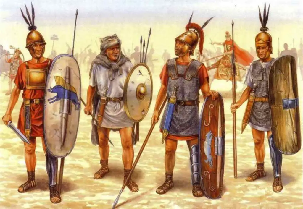 Ilustración de los soldados de la república romana temprana.