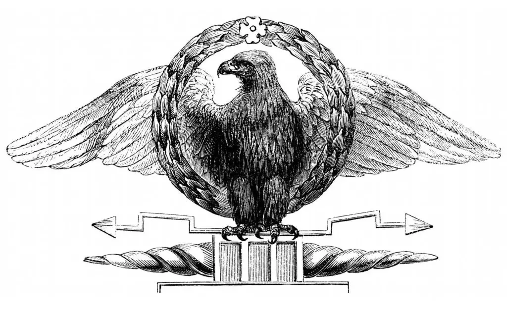 Ilustración del águila romana.