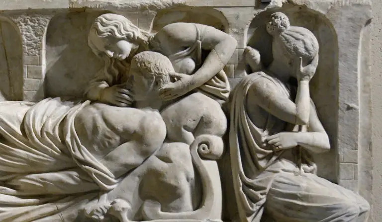 Relieve de un rito funerario en Roma.