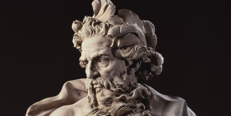 Detalle de un Busto de Poseidon.
