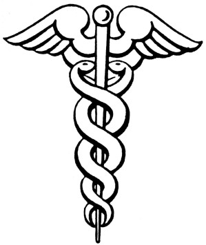 Ilustración de un caduceo.