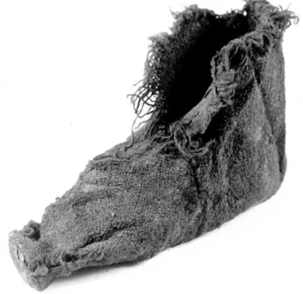 Fotografía de un calcetín romano.