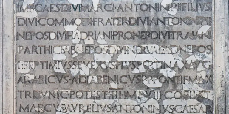 Placa con nombres romanos