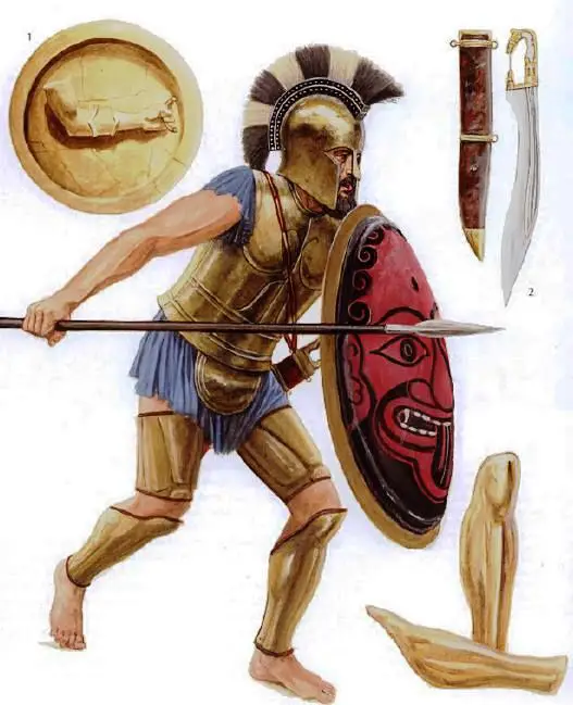 Ilustración de un hoplita romano.