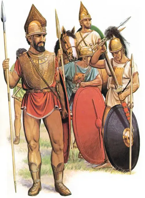 Ilustración de soldados romanos.