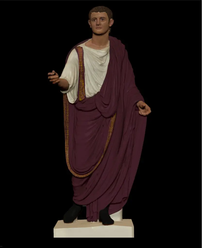 Modelo de una toga picta.