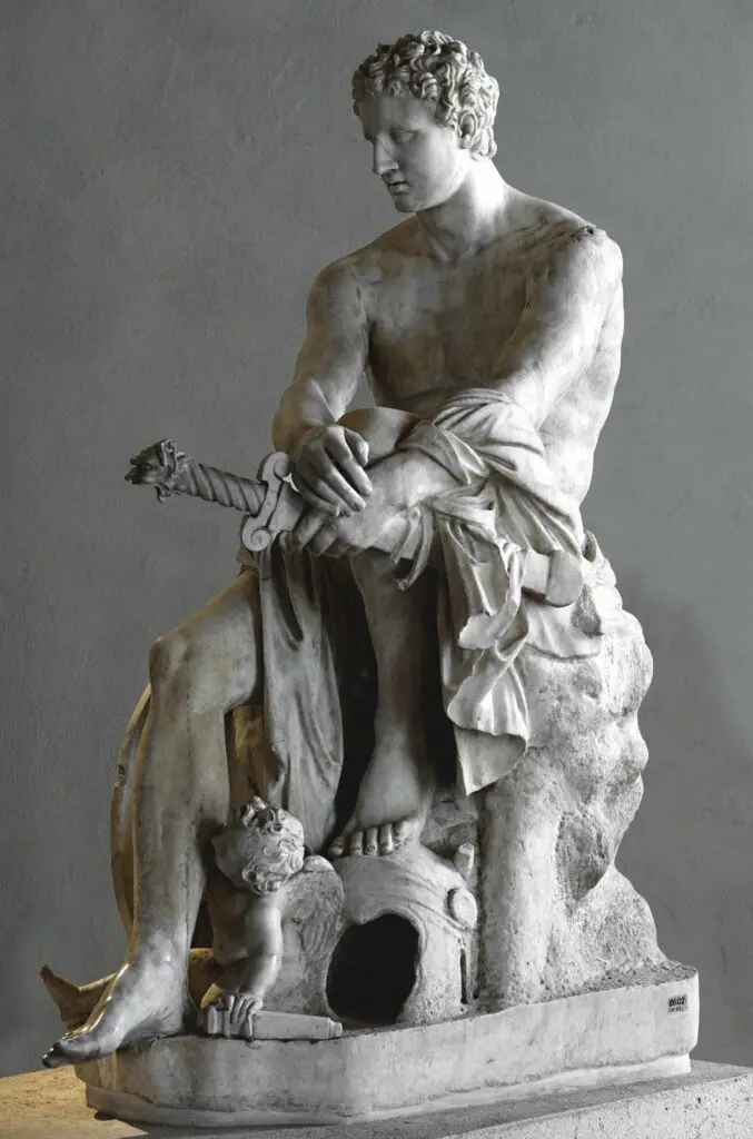Ares de Ludovisi, estatua en mármol del siglo II posiblemente copia de una estatua griega más antigua en bronce.