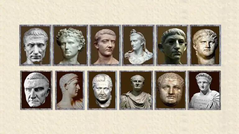 Los doce césares tratados en la obra de Suetonio.