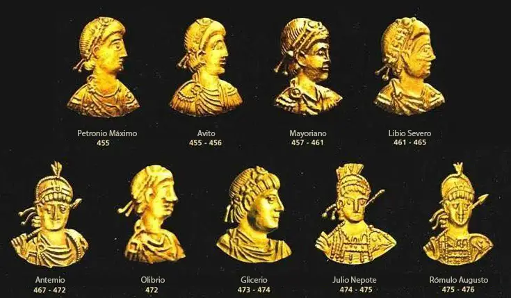Los rostros de los últimos emperadores romanos de Occidente.