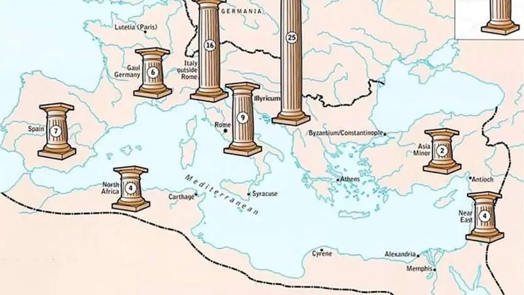Cabezal mapas temáticos, económicos y culturales de Roma.