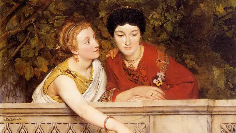 Pintura de dos mujeres romanas.