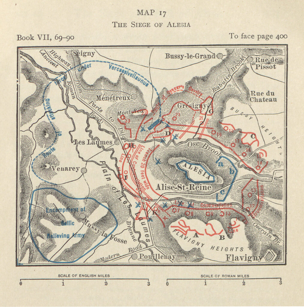 Mapa del asedio de Alesia.