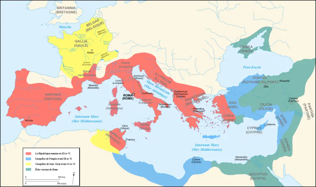 Territorios romanos hacia el final de la República