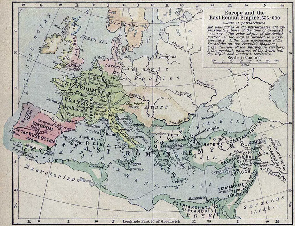 Mapa imperio romano oriental.