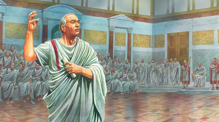 Marco Tulio Cicerón, el orador romano.
