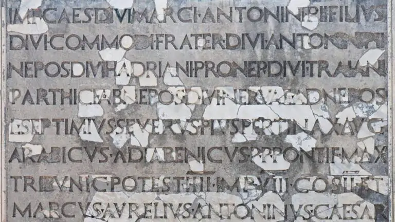 Placa con nombres romanos.