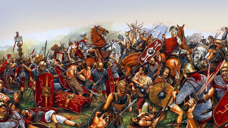 Ilustración de una batalla de la Guerra de las Galias.