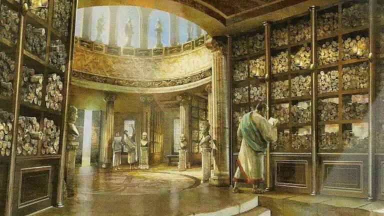 Biblioteca de papiros romana.