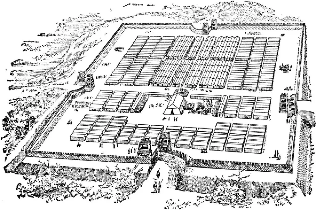 Ilustración de un castrum romano.