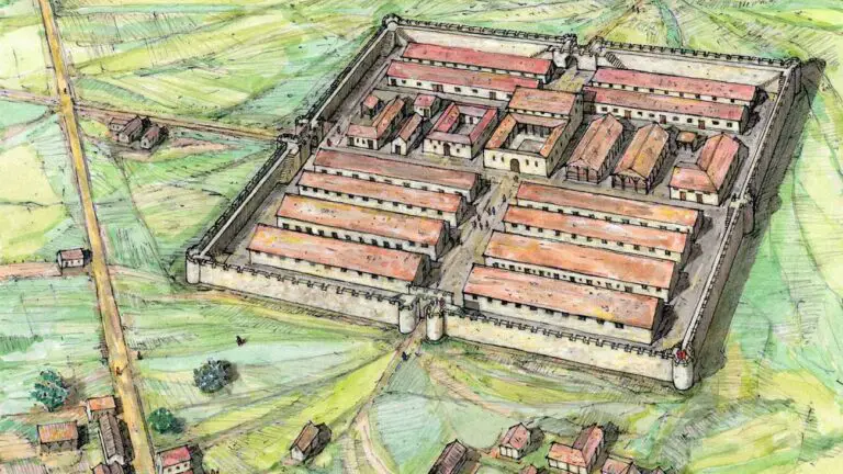 Ilustración del castrum romano en el sur de Yorkshire.