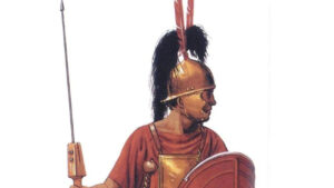 Perfil de un hastati romano.