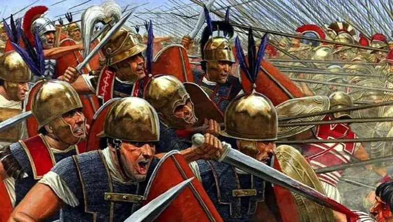 Legionarios romanos en batalla.